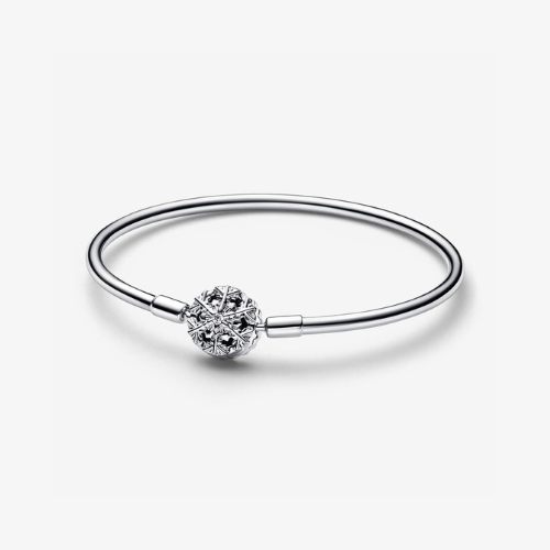 As a gift*: Sparkling Snowflake Clasp Bangle Bracelet