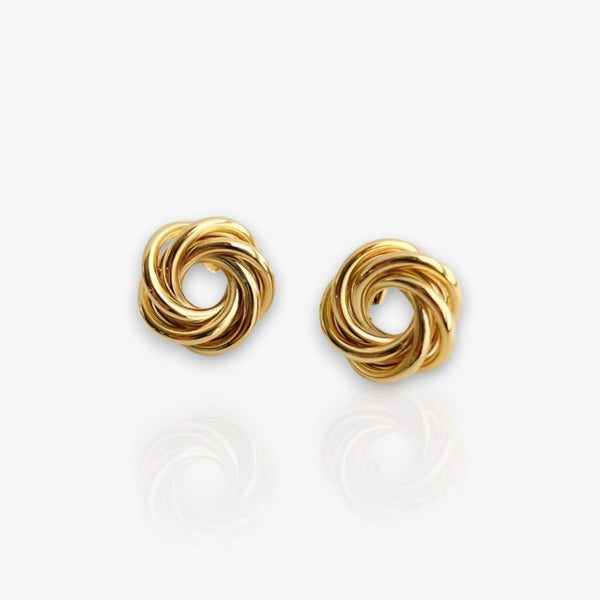 Flower-Shaped Earrings Metal Winding