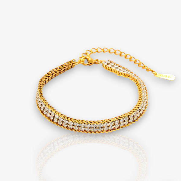 Double-layer White Zircon Bracelet