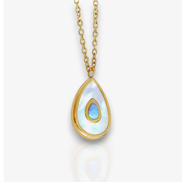 Cold Wind Water Drop Shape Pendant Necklace