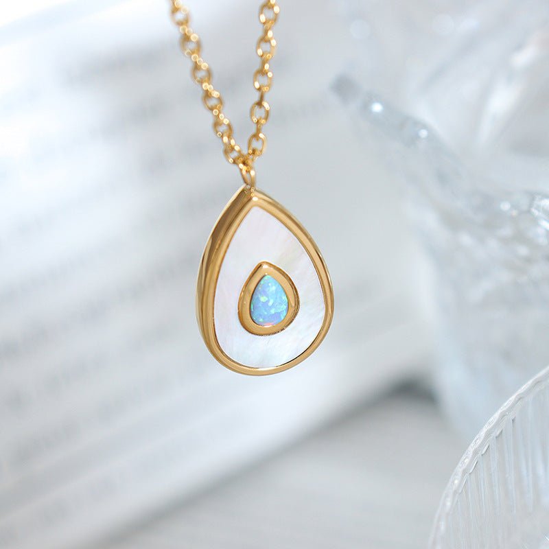 Cold Wind Water Drop Shape Pendant Necklace - jewel nook