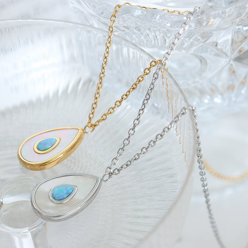 Cold Wind Water Drop Shape Pendant Necklace - jewel nook