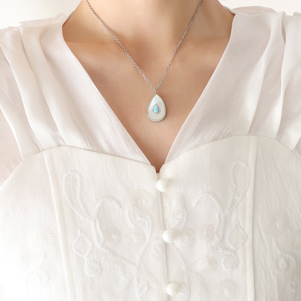 Cold Wind Water Drop Shape Pendant Necklace - jewel nook