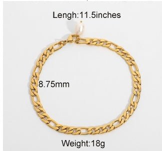 Fashion plated 18K Gold Steel Anklets - jewel nook