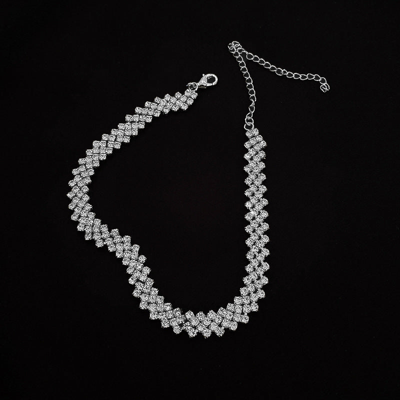 Full Rhinestone Necklace Clavicle Chain - jewel nook